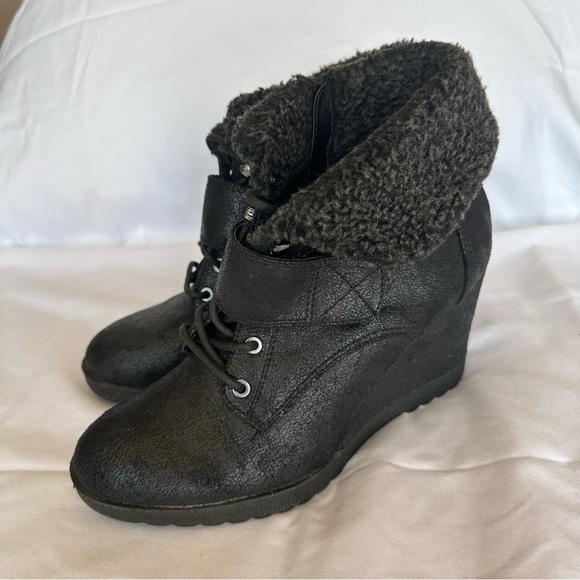 Simply Vera Black Wedge Booties, Women’s 8M - Picture 3 of 8